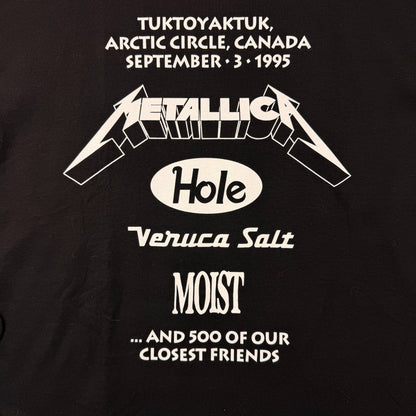 Vintage 1995 Tuktoyaktuk Molson Ice Polar Beach Party “Metallica & Hole” Graphic Black Tee