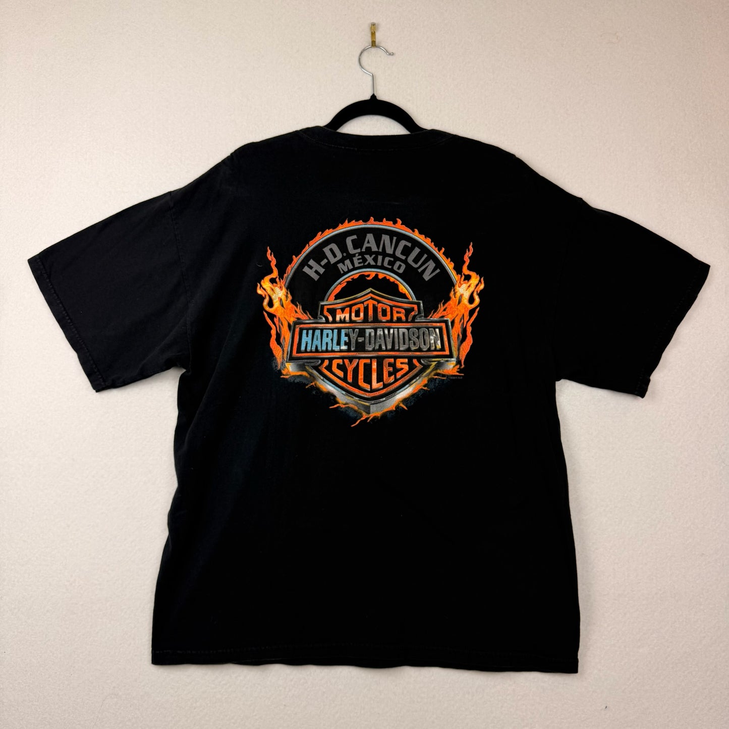 Harley Davidson One Hot Ride Cancun Graphic Black Tee
