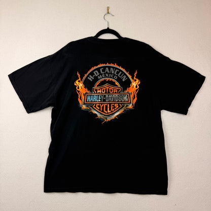 Harley Davidson One Hot Ride Cancun Graphic Black Tee
