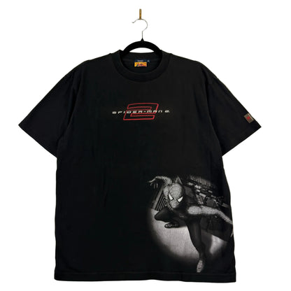 2004 Spiderman 2 Graphic Print Black Tee