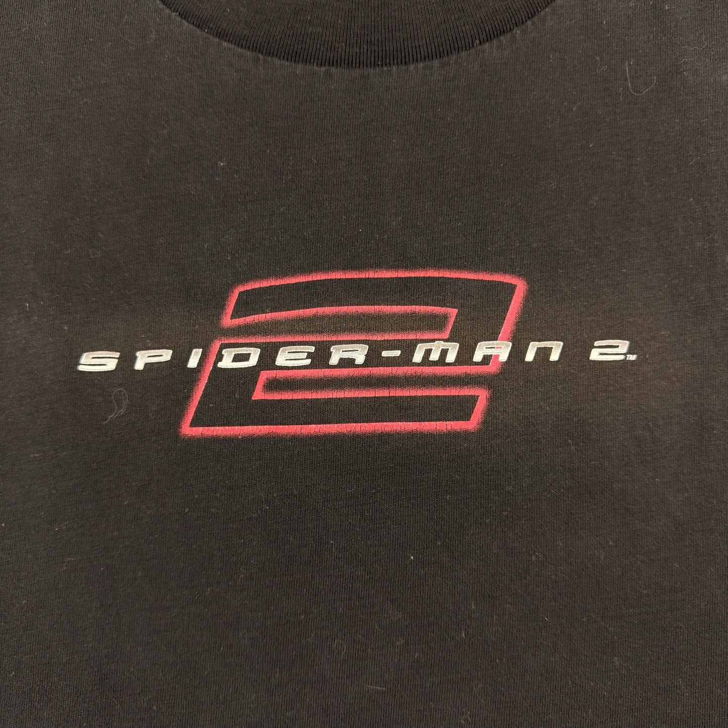 2004 Spiderman 2 Graphic Print Black Tee