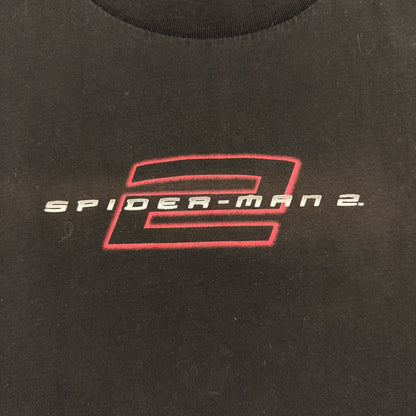 2004 Spiderman 2 Graphic Print Black Tee