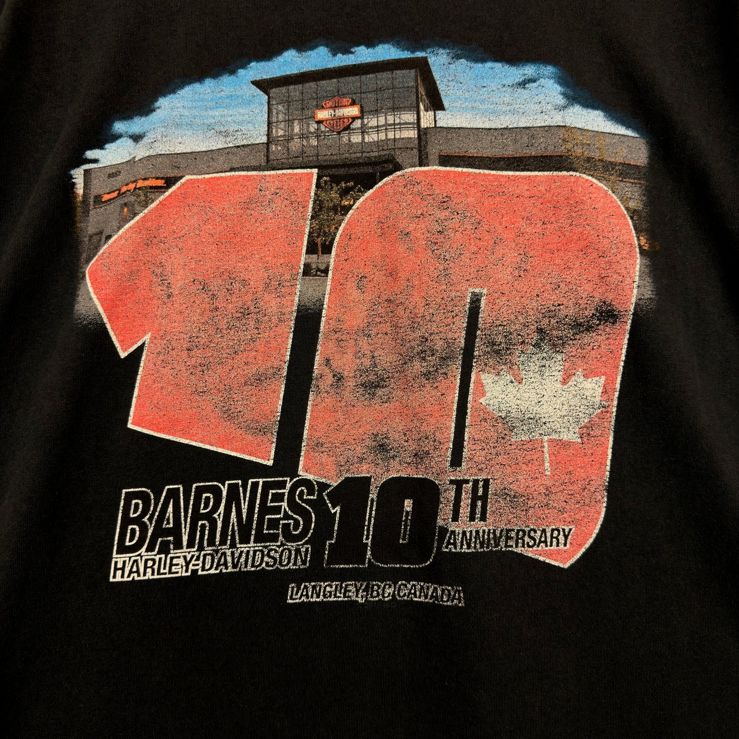 Harley Davidson Barnes 10th Anniversary Graphic Black Tee
