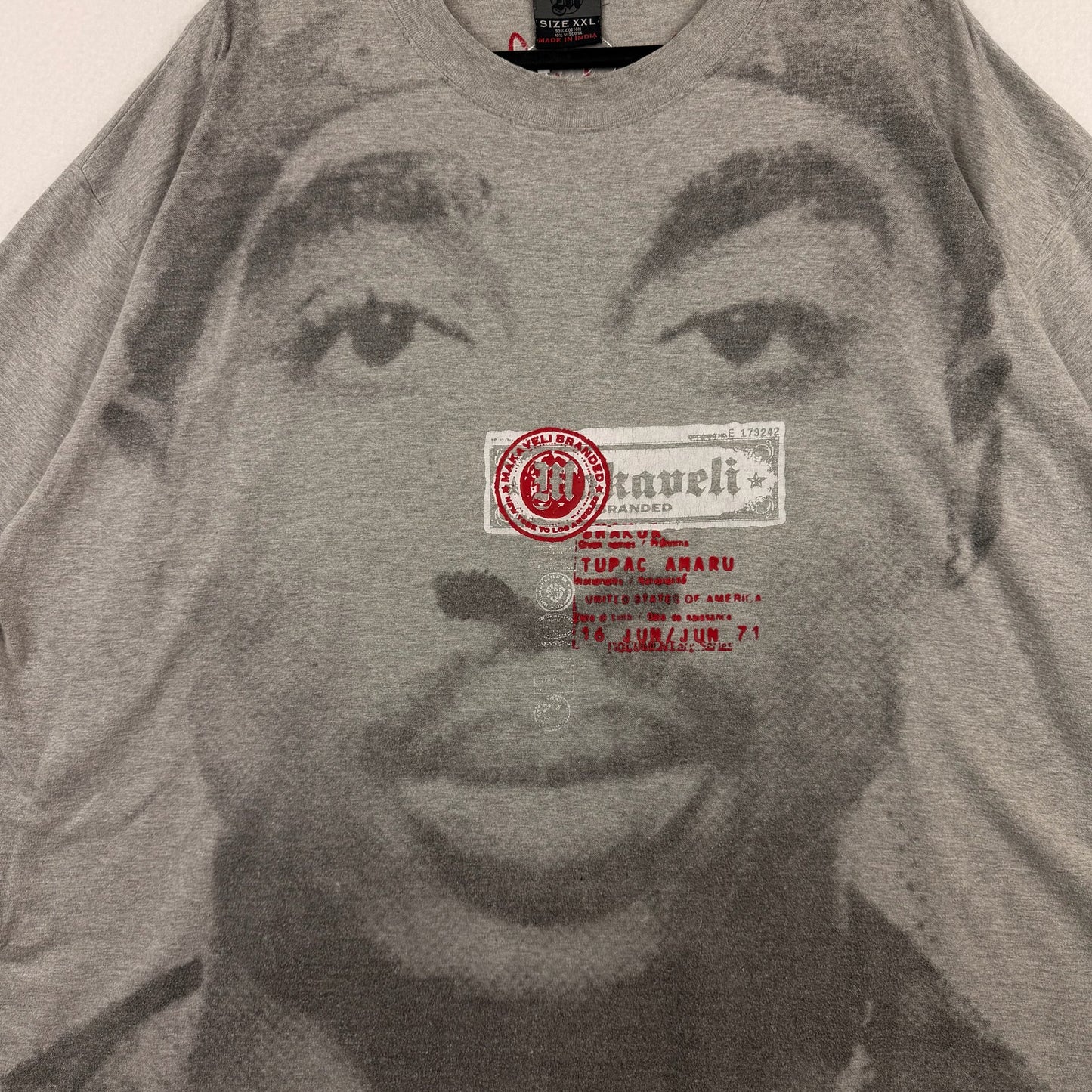 Vintage Makaveli Tupac Shakur Graphic Grey Tee