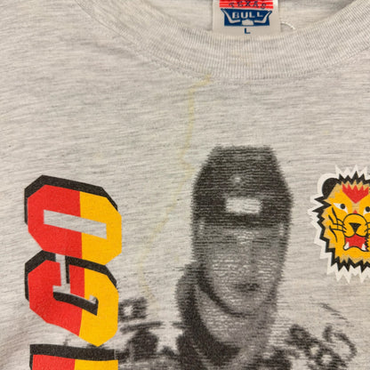 Vintage Texas Bull Asiago Hockey Italia Champion Grey Graphic Tee
