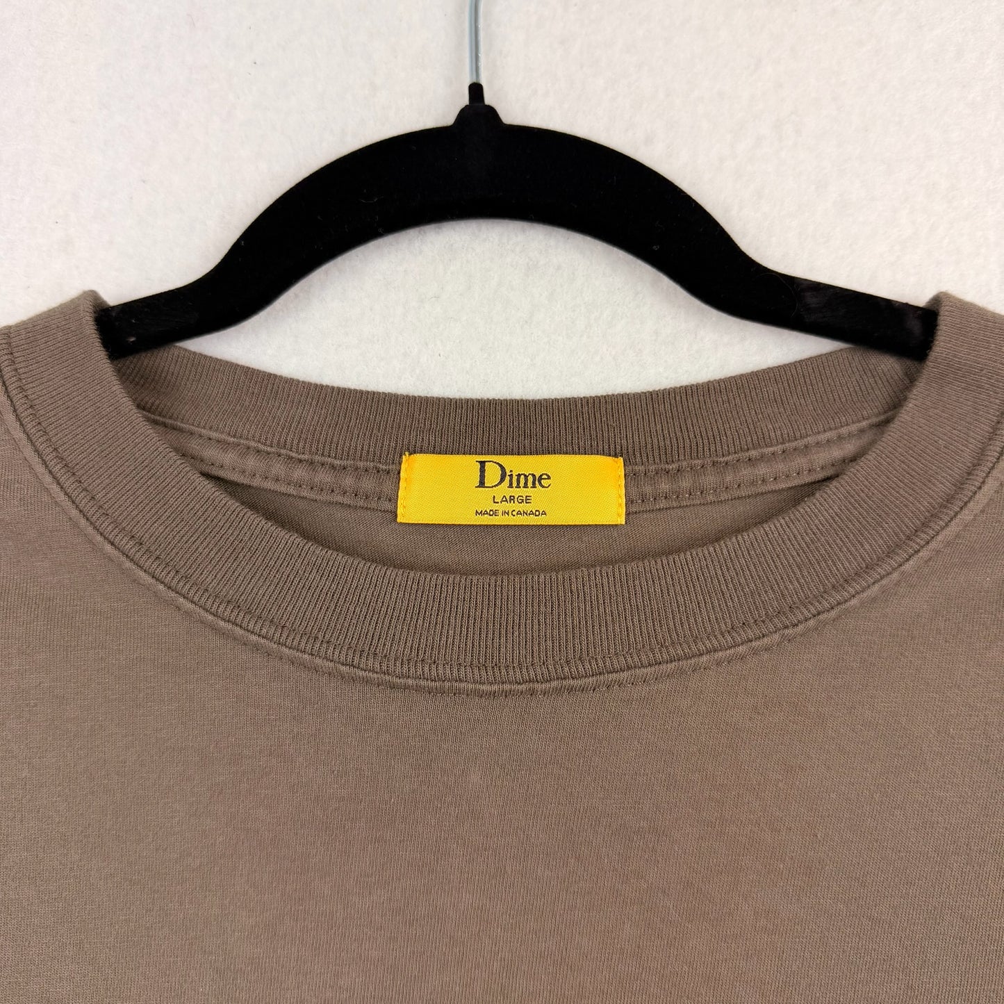 Dime Taupe Center Logo Embroidery Tee