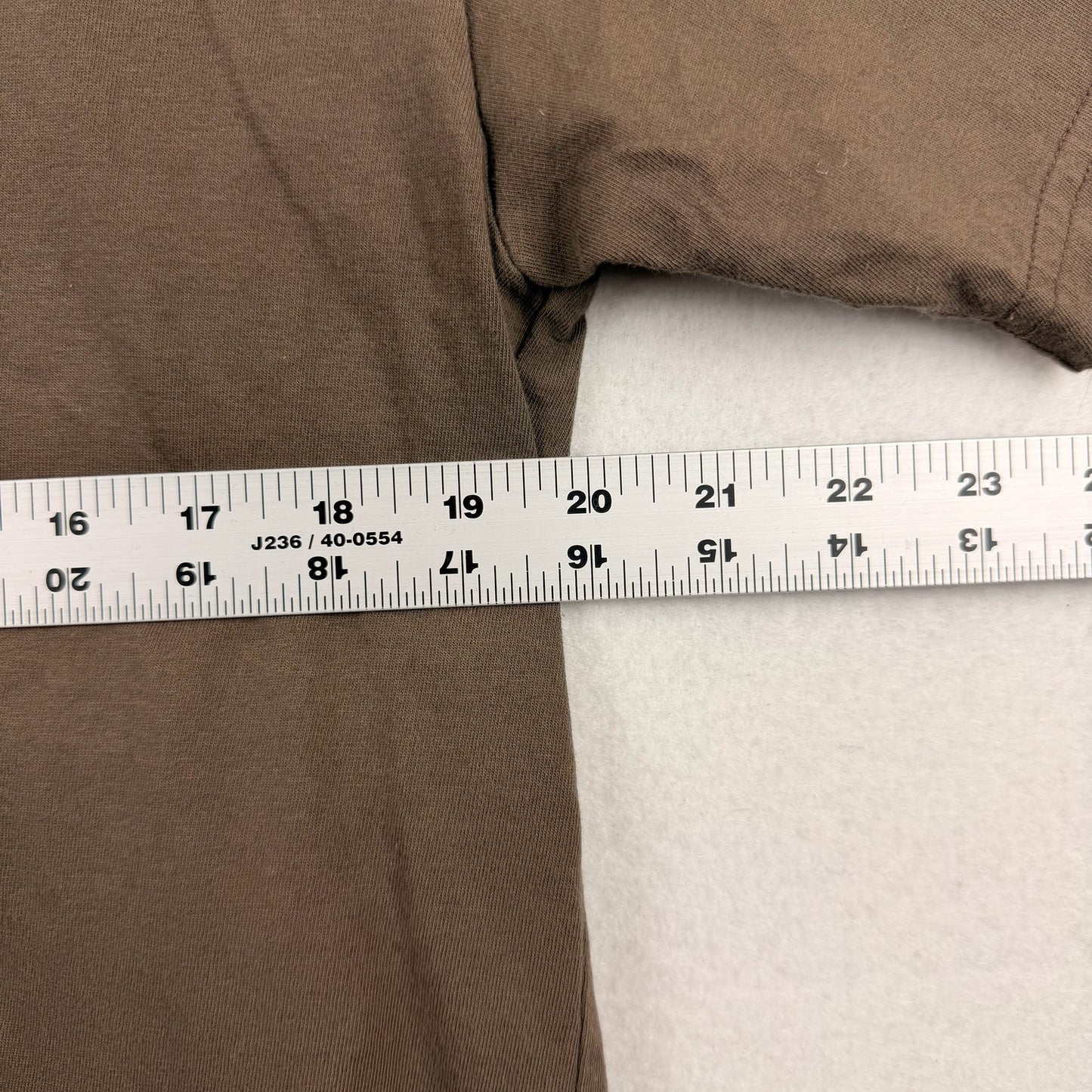 Dime Taupe Center Logo Embroidery Tee
