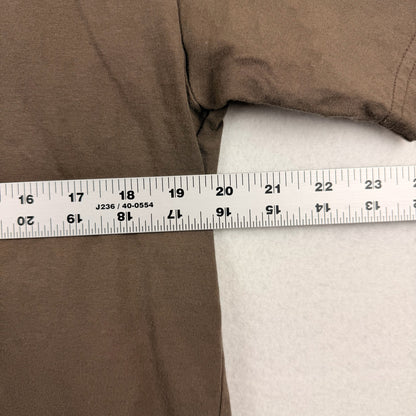 Dime Taupe Center Logo Embroidery Tee