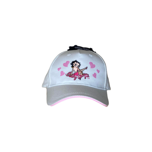 VTG x Betty Boop x Fleischer Studios Inc. White Embroidery Strap-back Hat - OS