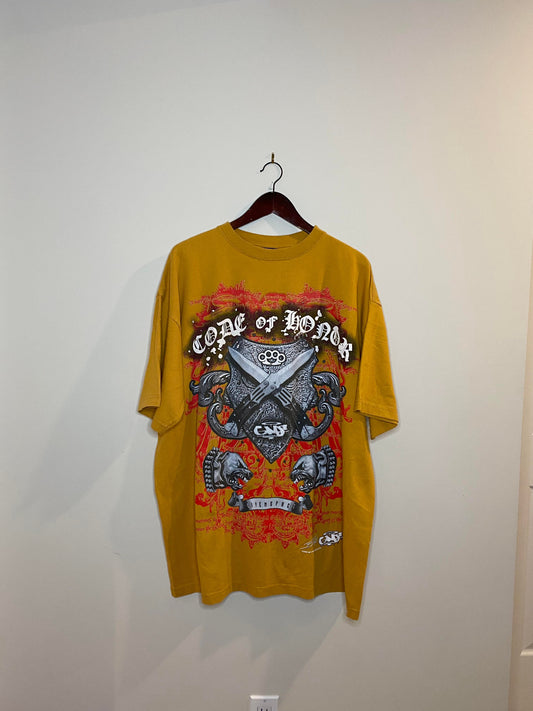 Give me Face x Yellow 90's Graphic Puff Print Tee - XXL